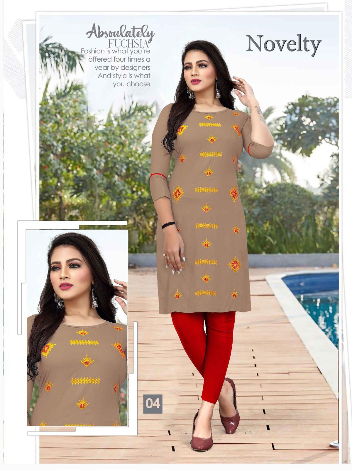 Trendy Novelty Casual Wear Straight Wholesale Kurti Collection
